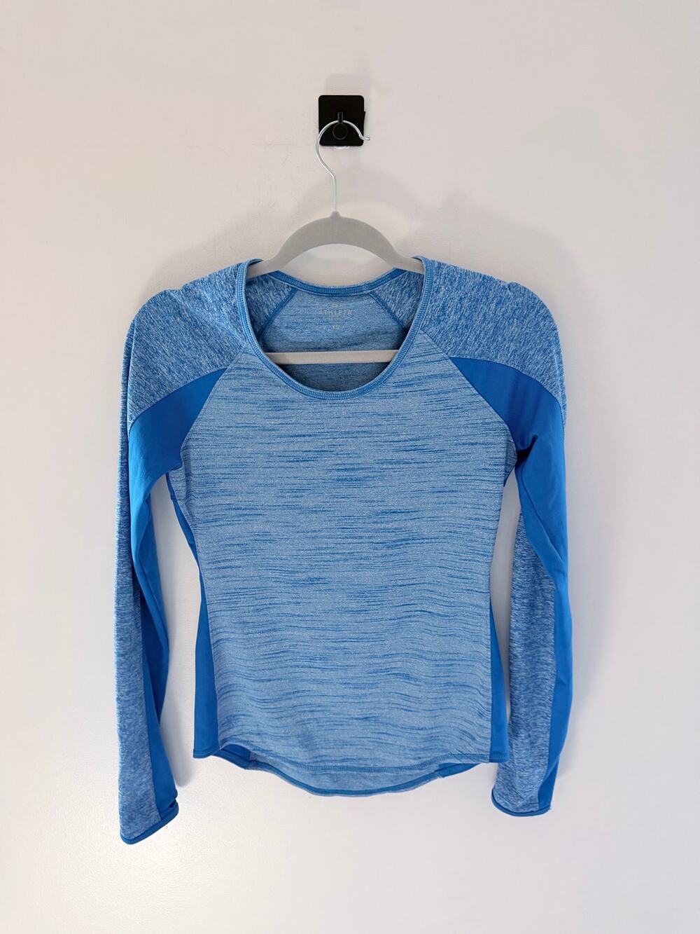 Athleta Running Wild Mix Crew Macaw Blue Heather Athleisure Top-Size XS